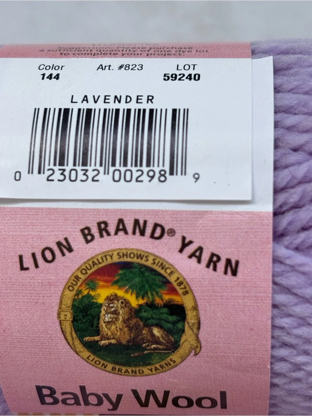 New Lion Brand Baby Wool Solids Yarn 